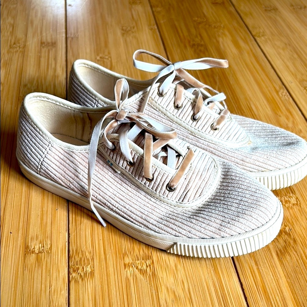 Beige Corduroy TOMS Flats Sneakers